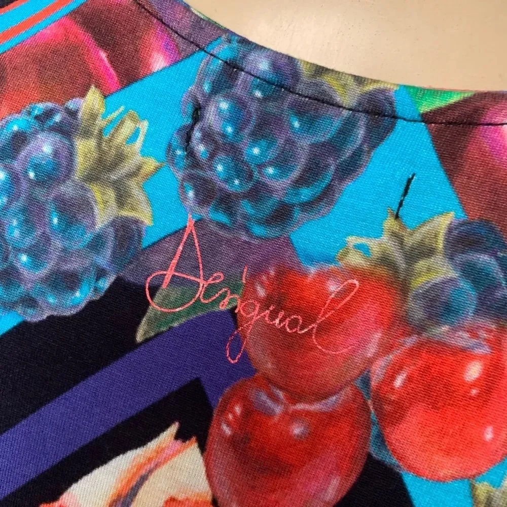 Blue Dress with Fruit Print Nika Size M - Picture 12 of 15